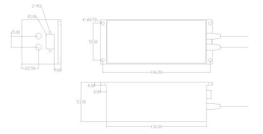 1x32 机械式光开关模块尺寸图