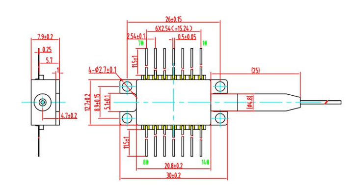 ECL窄线宽激光器的机械结构图 ECL窄线宽激光器的机械结构图